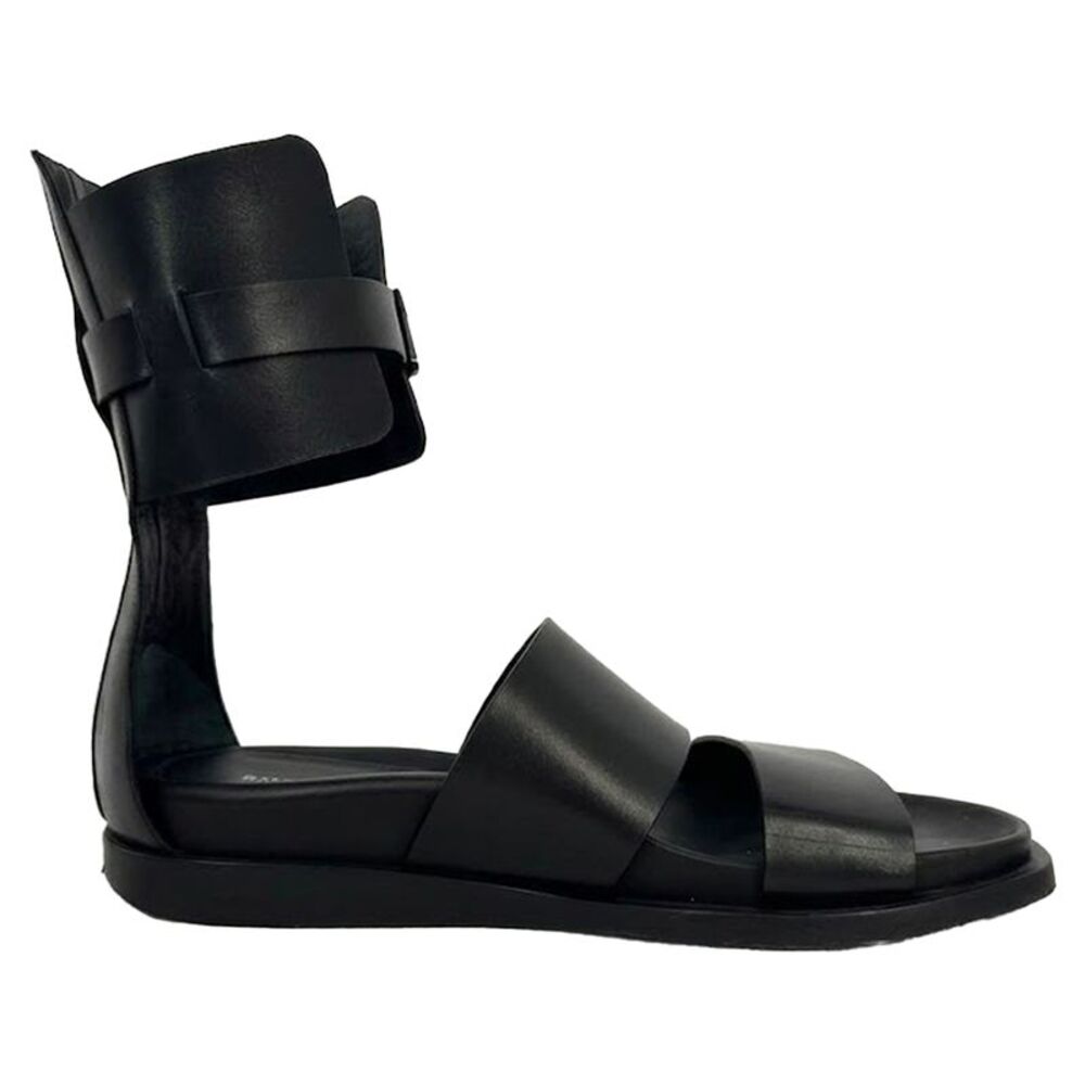 Ann Demeulemeester Belted Ankle Wrap Sandals in Black Leather
